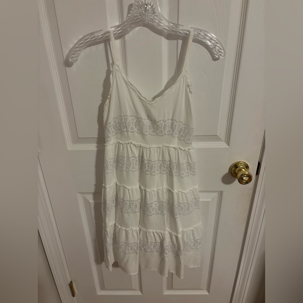 White Lace Tiered Dress